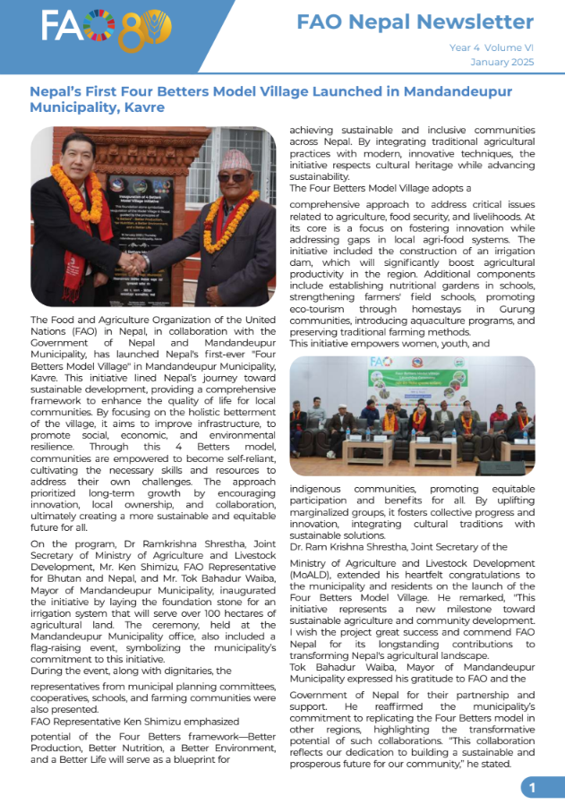 FAO Nepal Newsletter Year 4, Volume 6